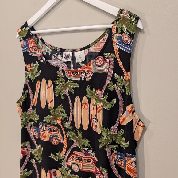 Disney Mickey Mouse Tropical Sundress Maxi Resort Cruise Beach Pool - Size L - Picture 2 of 4